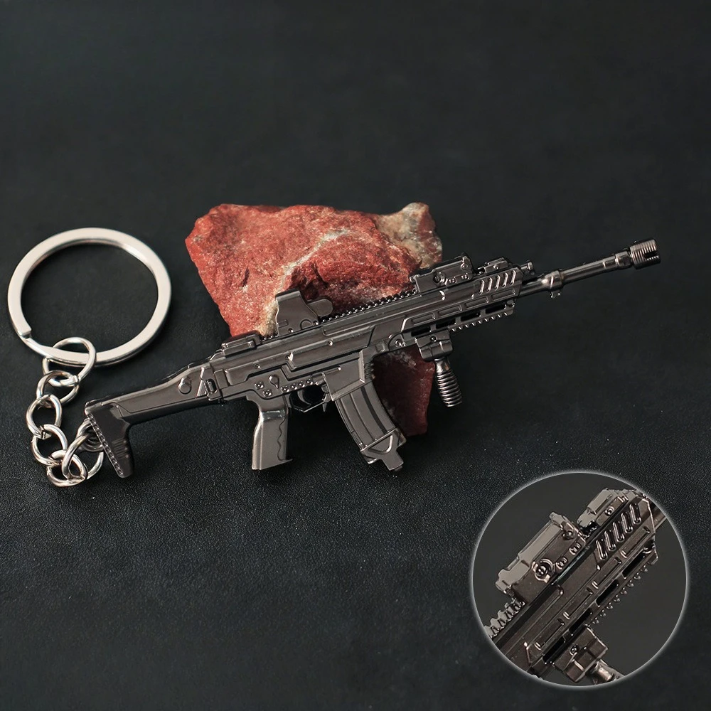 9 cm/3.54in Battlefield 6 Game Perifere M433 Assault Rifle wapens Model Mini Gun Sleutelhanger Hanger Ornamenten Jongens speelgoed Geschenken