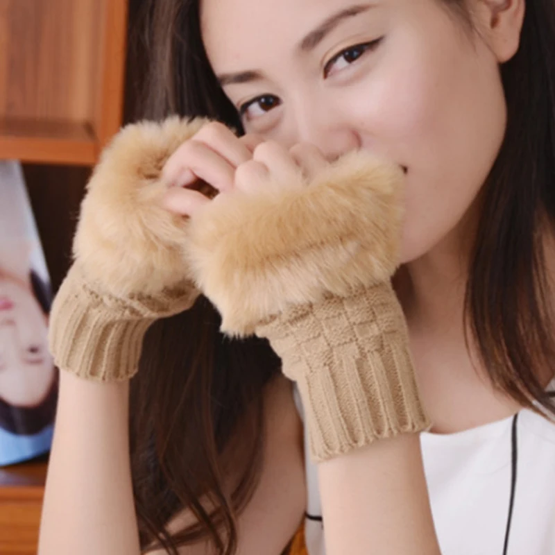 

1Pair Warmer Fingerless Gloves Women Winter Warm Gloves Hand Wrist Women Mitten Gloves