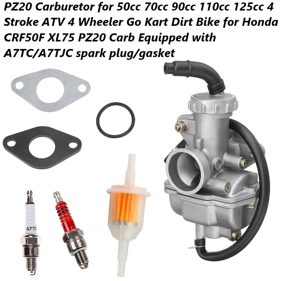 

PZ20 Carburetor for 50cc 70cc 90cc 110cc 125cc 4 Stroke ATV 4 Wheeler Go Kart Dirt Bike for Honda CRF50F XL75 PZ20 Carb Equipped