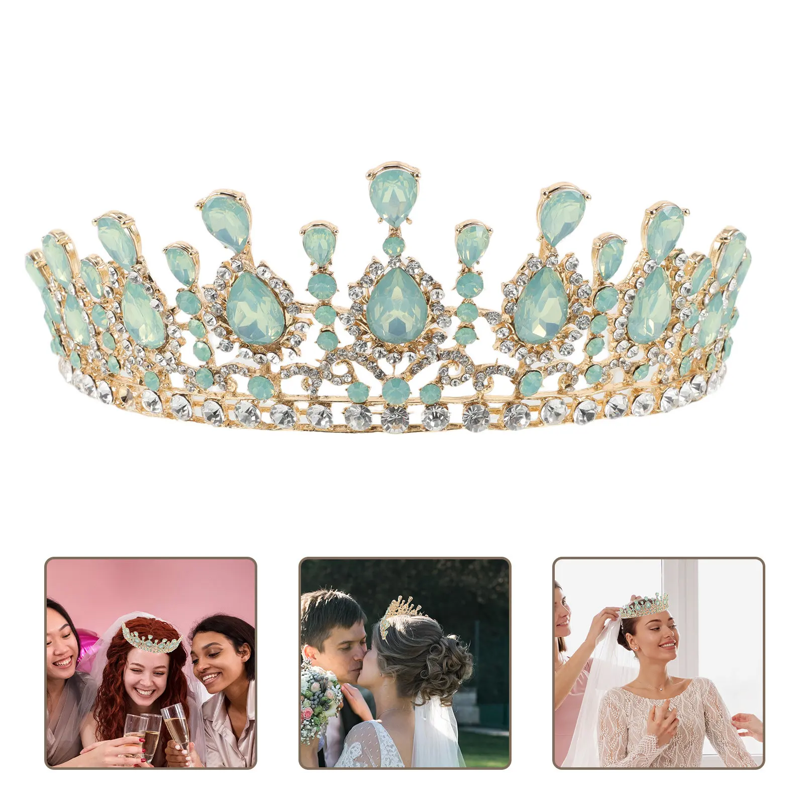 

Романтическая свадебная тиара-корона со стразами и кристаллами для невесты, легкая и удобная в носке