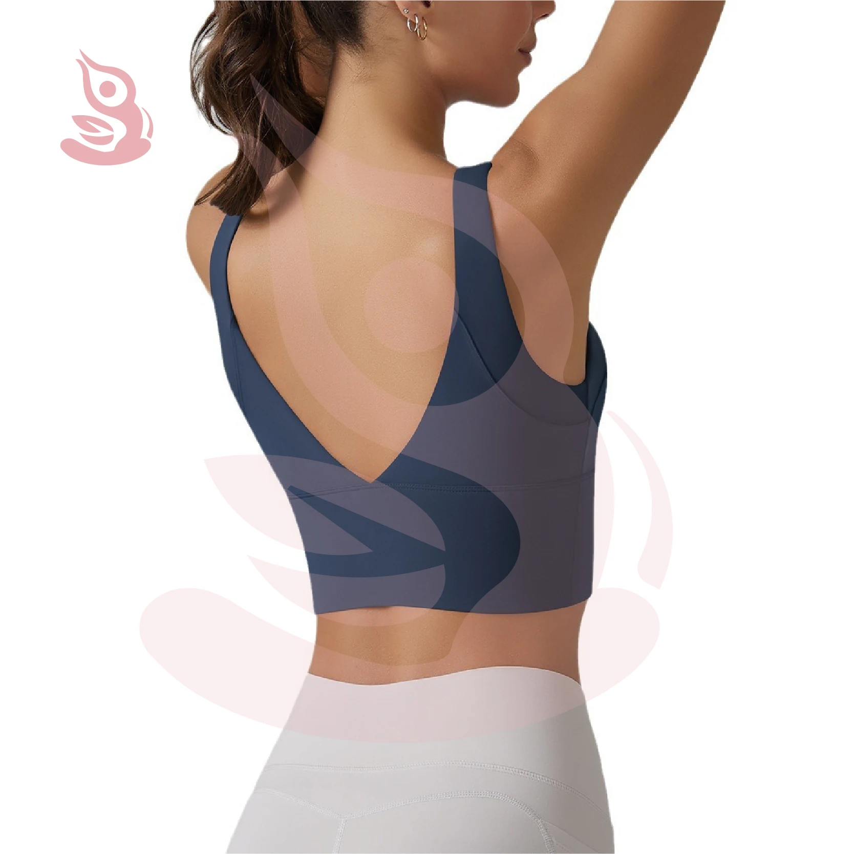 

Sports Bra Tight Fitting High Elasticity Running Fitness Yoga Suit V-shaped Beautiful Back Cloud Feeling Integrated Cup Bra