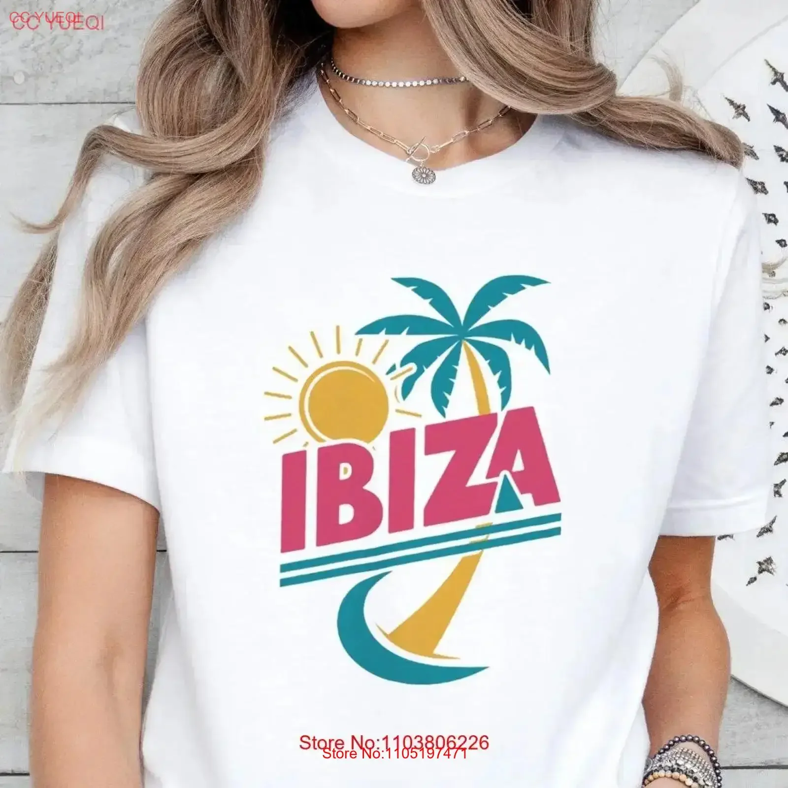 Camiseta de vacaciones en la playa de Ibiza, ropa Retro de vacaciones de verano, ropa de isla fresca, Top de palmera, moda de viaje divertida, moda lavada vintage