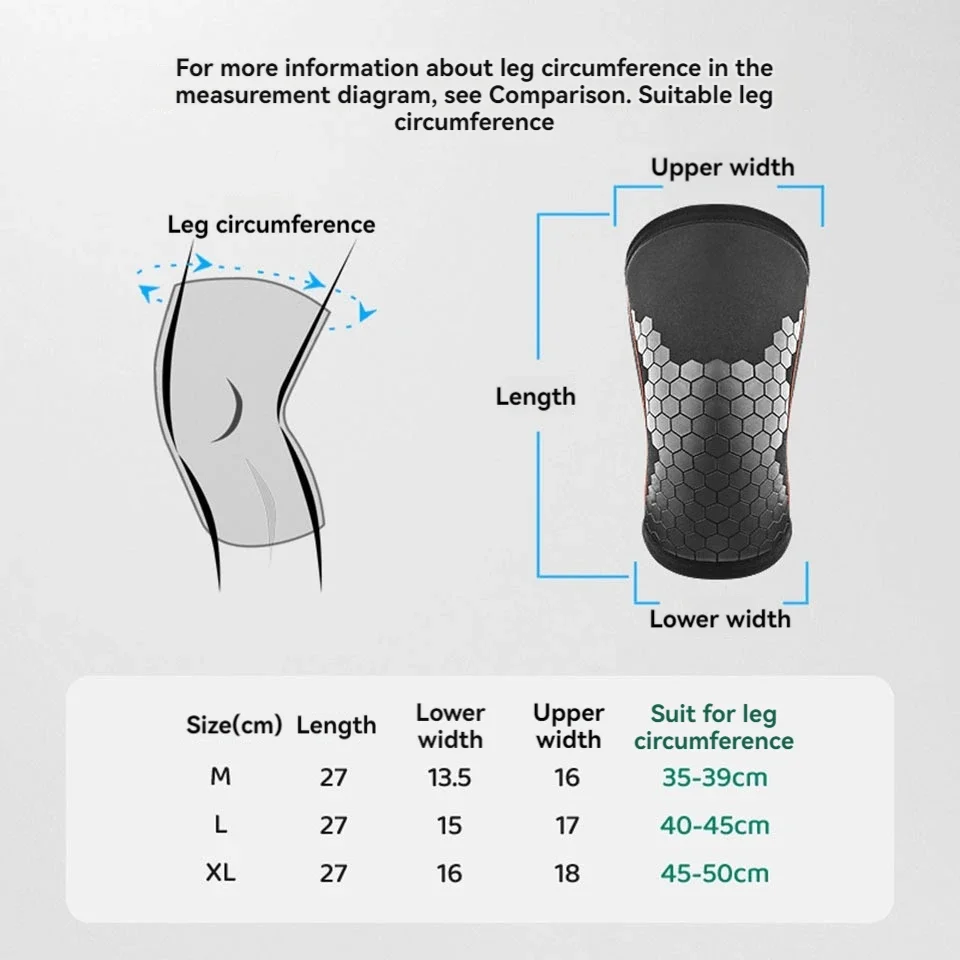 2PCS 7mm Neoprene Knee Sleeves for Weightlifting (Pair) Compression Knee Brace Support For Squats Crossfit Training Workout