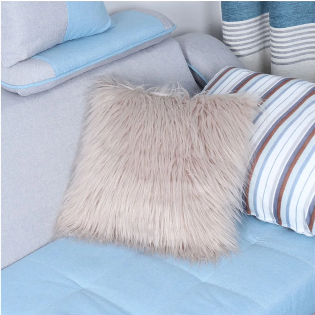 

Wool Cushion Cover Pillowcase Throw Pillow Covers Decorative Beige Couch Cases Soft Comfortable Home Decoration