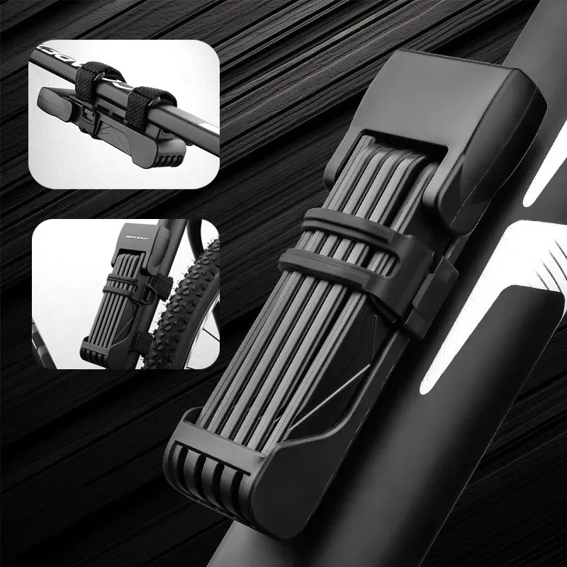 

Foldable Mountain Road Bike Lock Key Strong Security Anti-theft Bicycle Password Lock Heavy Chain Cable Padlock Motorcycle Lock