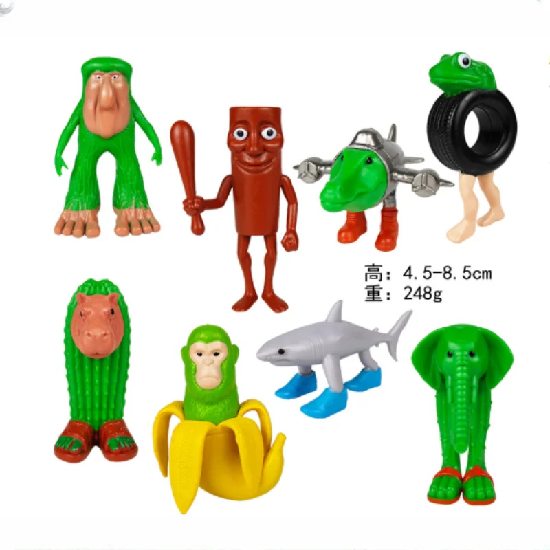 

New Foreign Ai Mountain Sea Novel Toy Figure Wooden Stick Man Shark Doll Model Collectible Action Figure Figurine Cute Gift