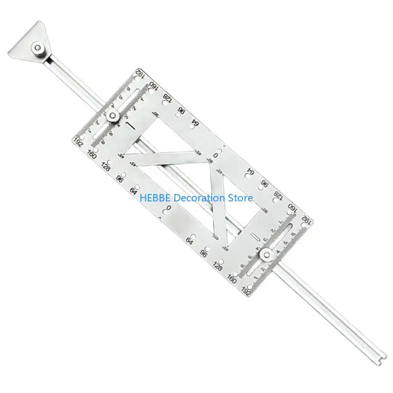 

B0KC Precise Cabinet Door Handle Drilling Template Steel Positioning Guide For DIY Installations