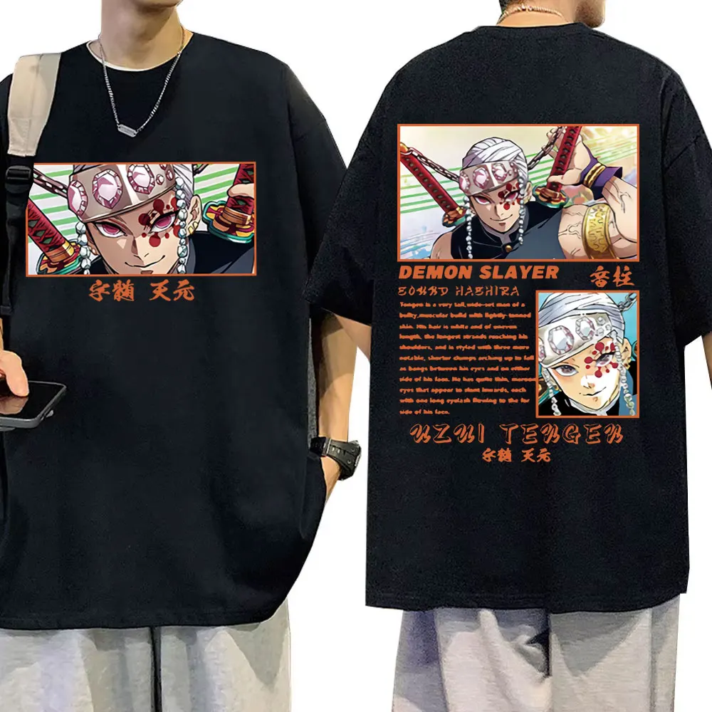 

Anime Demon Slayer Uzui Tengen T-shirt Summer Men Women Casual Cotton Crewneck T Shirts Unisex Japanese Oversized Short Sleeve