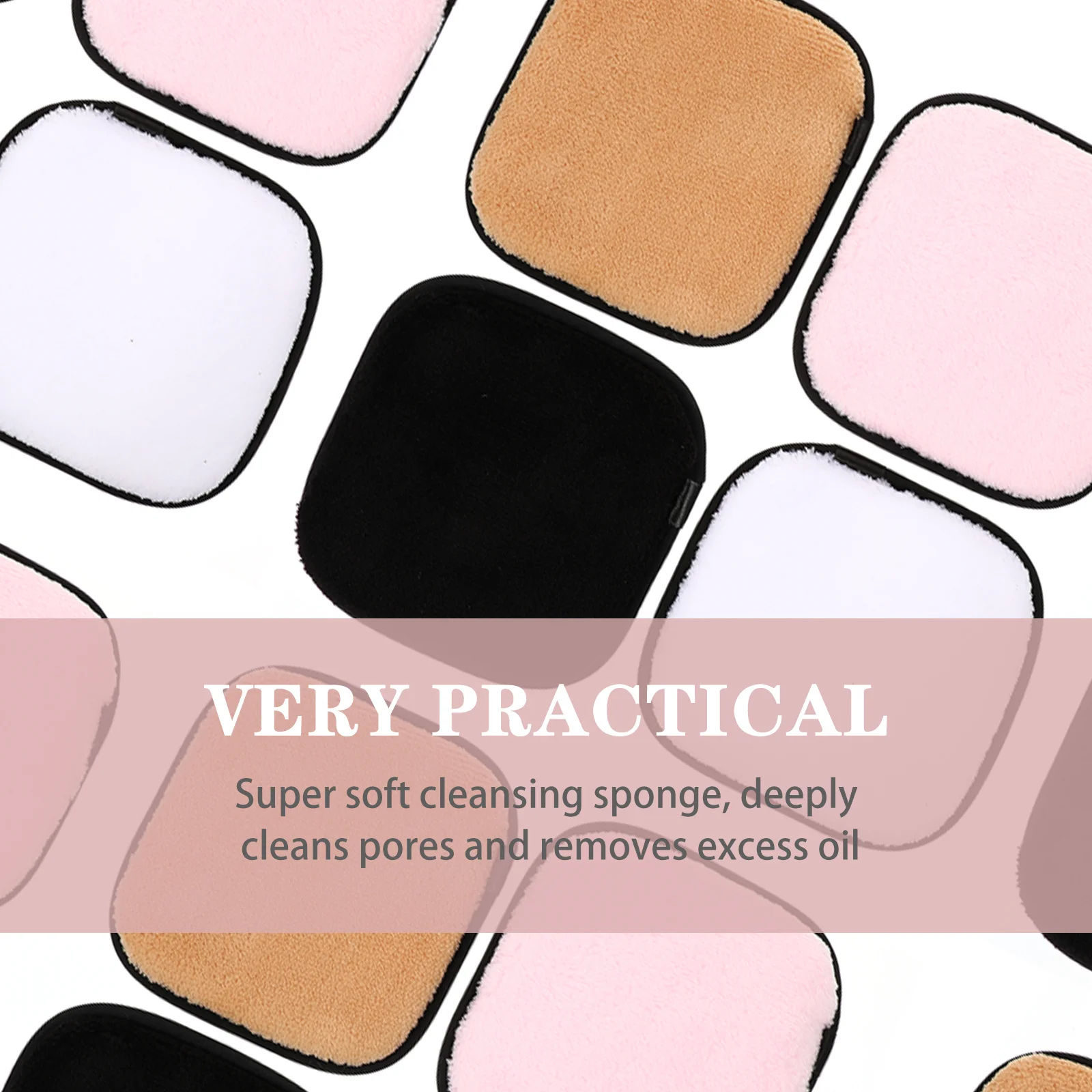 4Pcs Makeup Removal Puff Square Facial Sponge Soft Cleaning Pad Face Washing Tool Exfoliating Deep Pore Cleansing Sponge