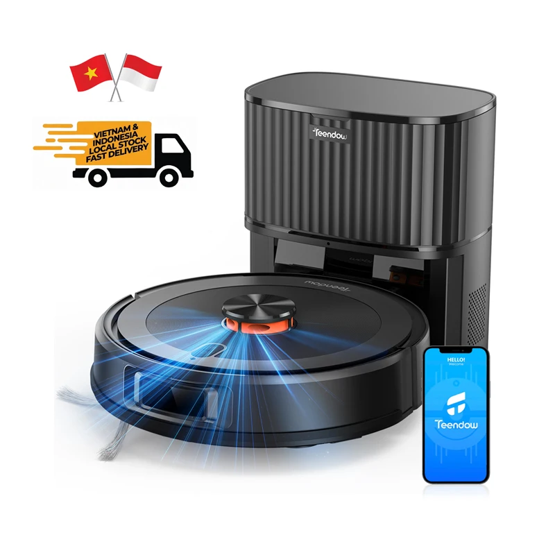 Aspiradora Floor Cleaning Robot, LDS Intelligent Robot Vacuum Cleaner with Mopping & Self-Emptying Base Station