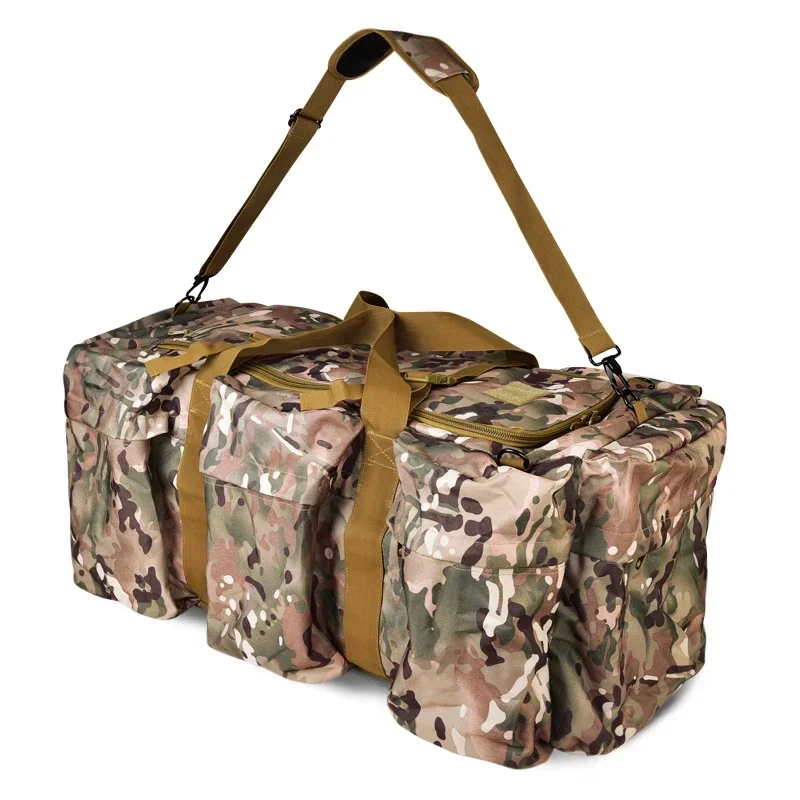 

New Design Sports Customized Nylon Ripstop Multi Camo 70L Large Extra Large Mens Tactical Fishing Duffle Bag for Traveling