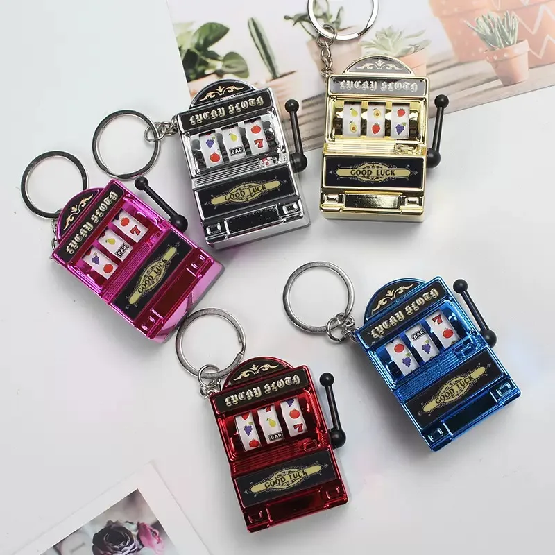 Universal fashion style fruit machine slot machine keychain, packaging decoration, creative keychain, mobile lifting ring