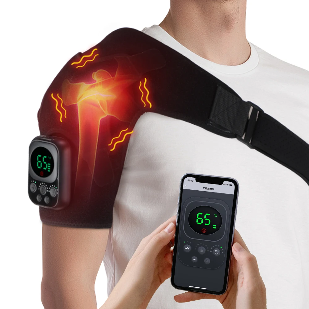 Remote Control Heating Vibration Shoulder Wrap Massage Belt Hot Compress Micro-current Shoulder Massager