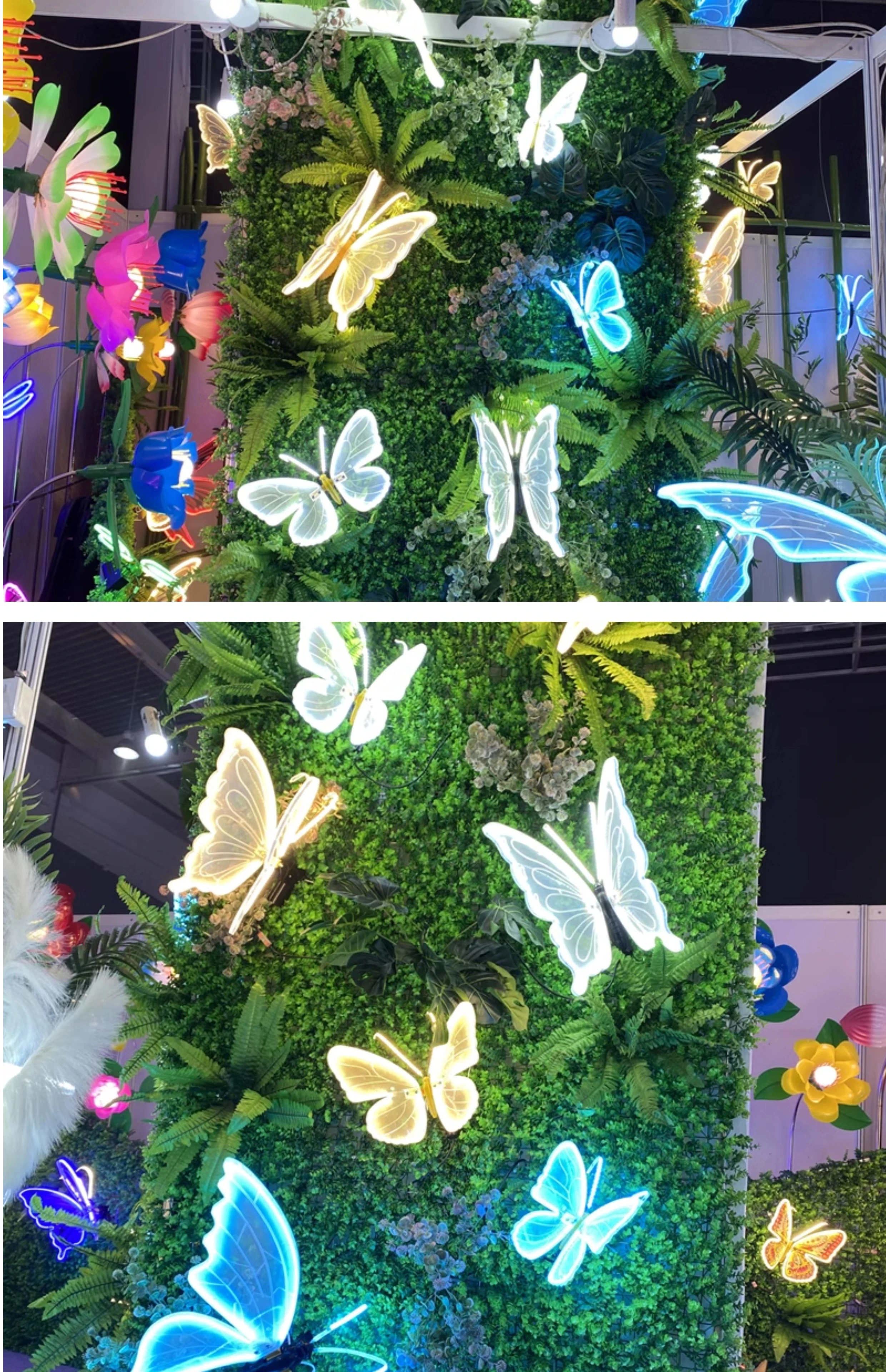 Dynamische Leuchtende Schmetterlingslichter — Weihnachtsdekoration, Wandakzente für Innen- und Außenbereiche, und Gartenschmuck – Detail 4