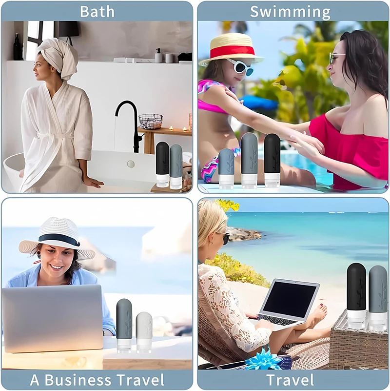 17 Pack Silicone Leak Proof Travel Bottle Set TSA-Approved Containers For Toiletries And Conditioner