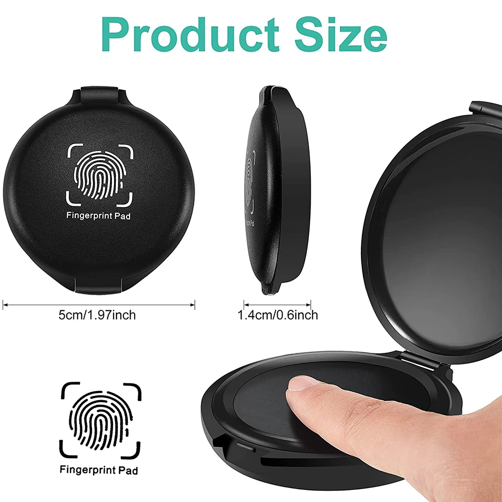 6Pcs Portable Fingerprint Ink Pad, Thumbprint Ink Pad for Notary Supplies, Identification Security ID, Stamp Pad image 2