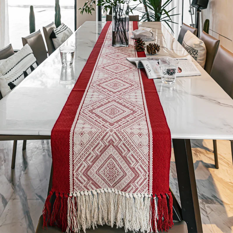 

Marriage Housewarming Festive Decorative Table Runner Home Cotton Table Runner TV Cabinet Sideboard Long Strip Tablecloth