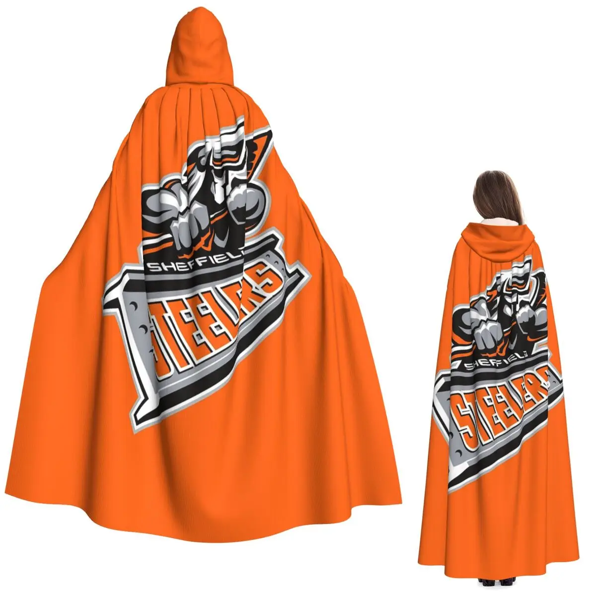 

Sheffield Steelers Long Hooded Cloak Witch Medieval Costume Cosplay Cape HalloweenCoat Adult Unisex