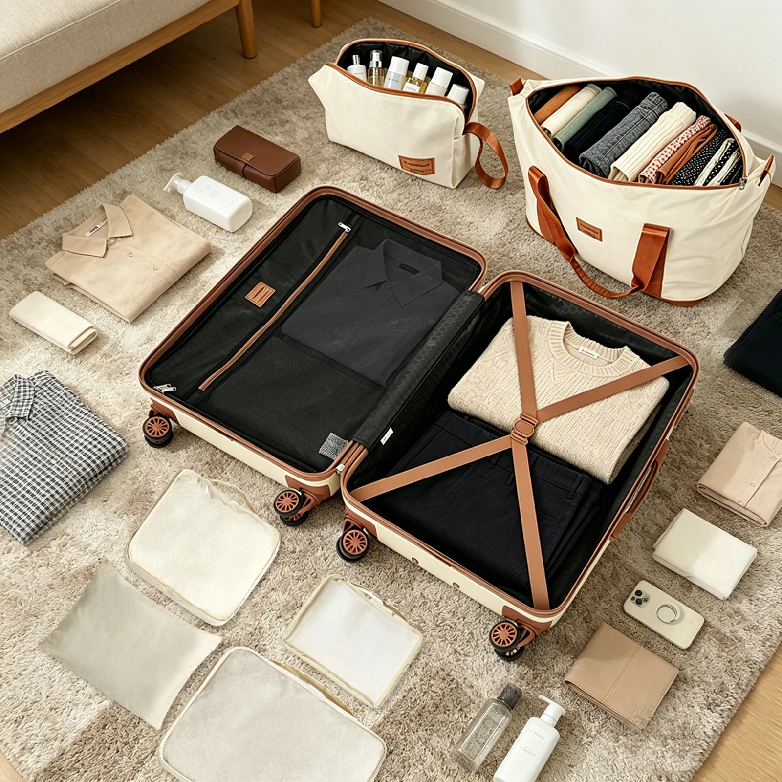 6 Piece Luggage Set ABS+PC Har - Weekender Bag Duffle review and price