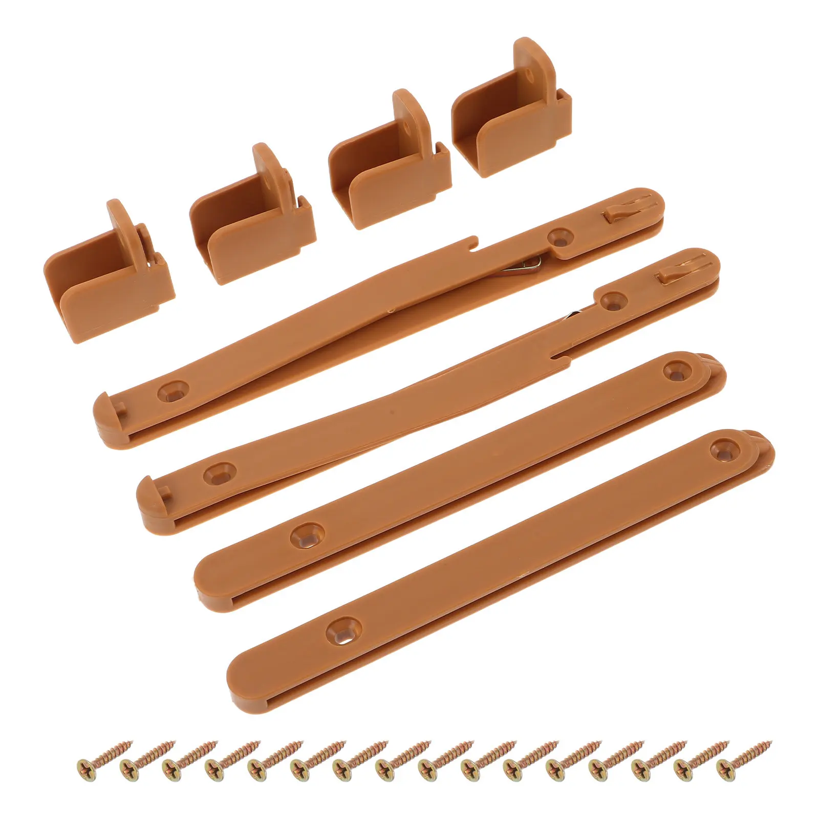 

2 комплекта регулируемых пластиковых защитных ограждений для детской кроватки, винты для подъема ограждений, соединительные элементы для самостоятельной сборки, фурнитура для шкафов