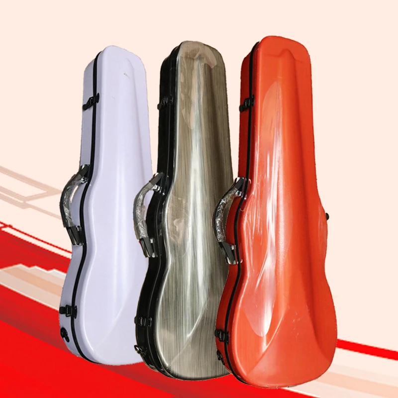 Custom Archtop Colour Fiberglass Violin case Triangle Shape String Musical Hard Case With Nice Velour Inside