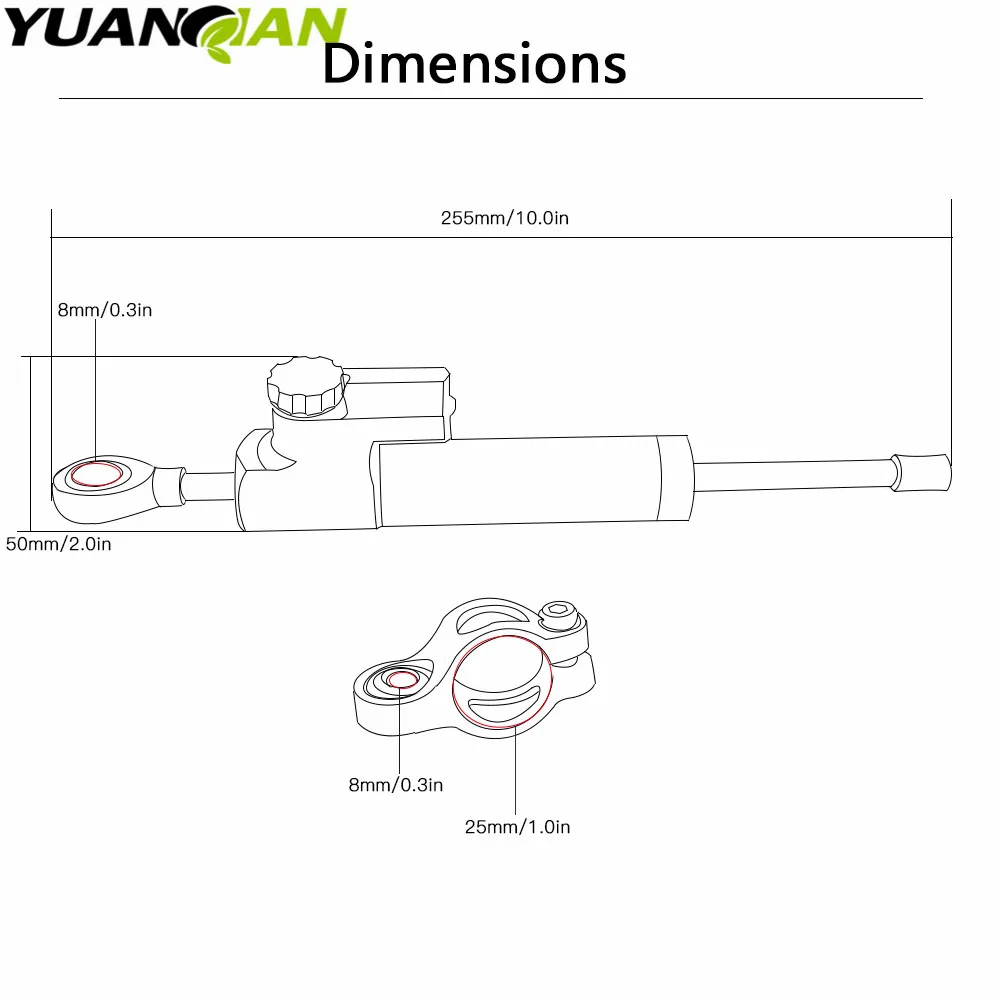 Universal CNC aluminum Steering Stabilizer Damper Linear Reversed Safety Control For APRILIA RS 125  bmw r1200gs  200 125