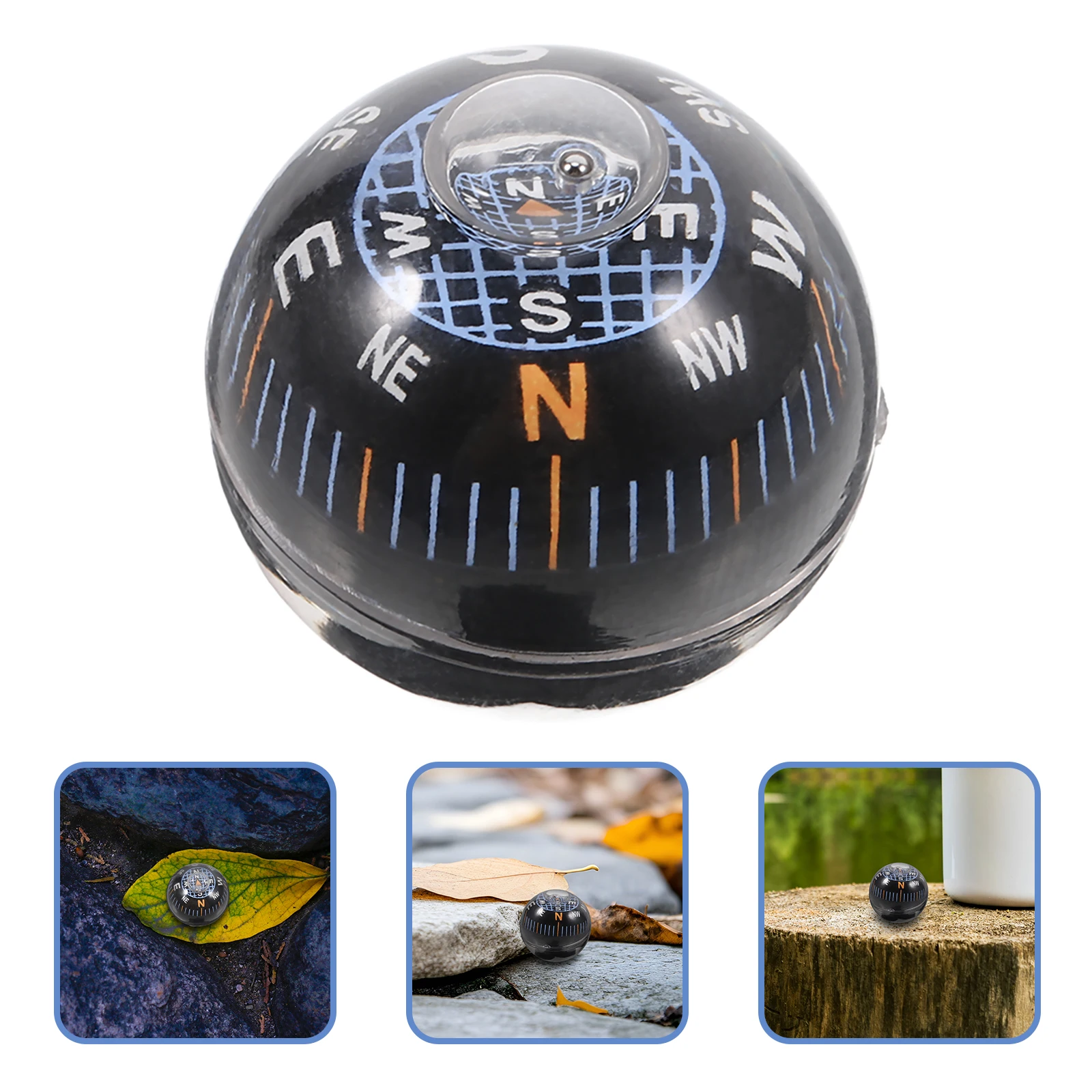 

Sturdy Black Guide Ball Car Dashboard Mini Plastic Reliable Navigation Tool For Travel Hiking Camping