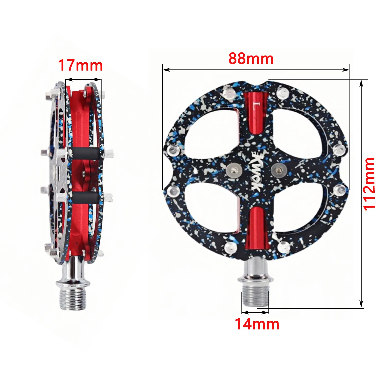 

Kwok 3 Bearing Bicycle Pedals Aluminum Alloy Ultralight MTB Road Pedal Light Weight Bike Pedals Non-slip Pedals Cycling Platform