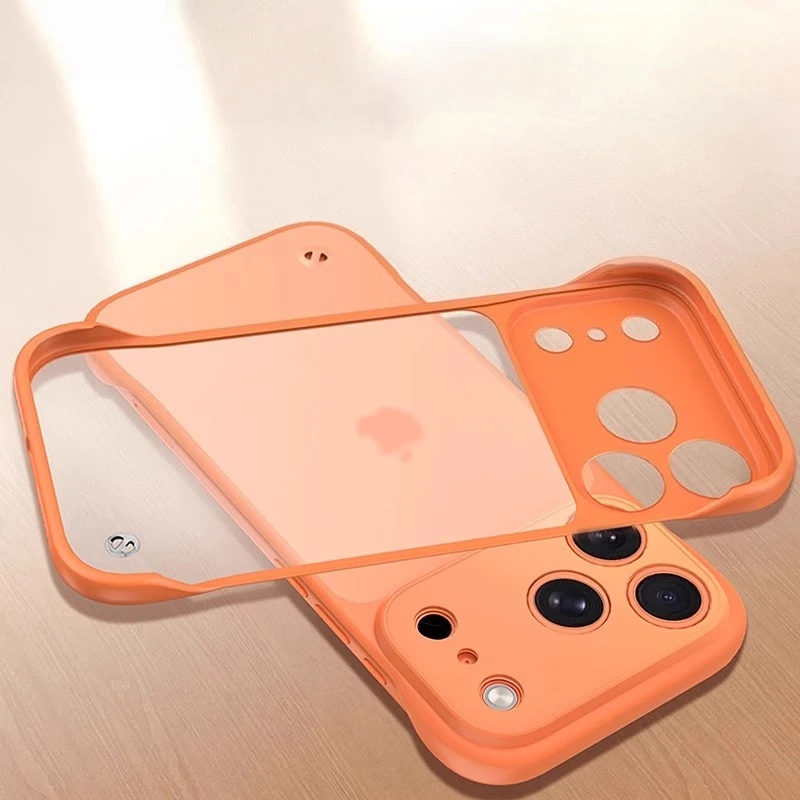 

Тонкий безрамный чехол для телефона iPhone 17 Pro Max, полупрозрачный жесткий противоударный чехол из ПК без рамки для iPhone 17 Pro Funda