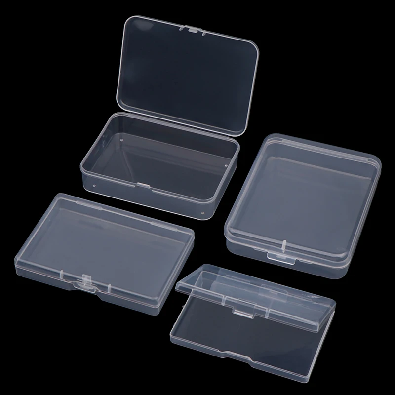 2PCS Desk Organizer Box INS Transparent Rectangular Photocard Storage Box Photo Small Card Organizer Storage Case