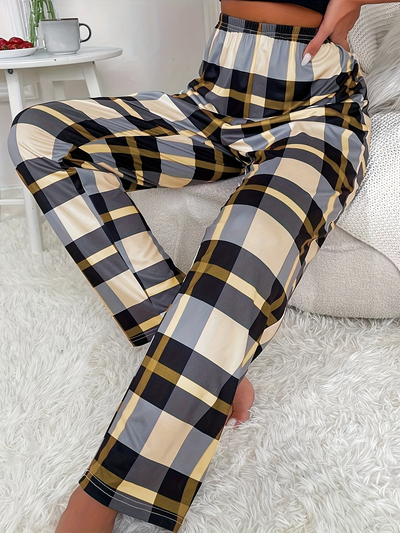 Women\'s new style pajama pants plaid pants