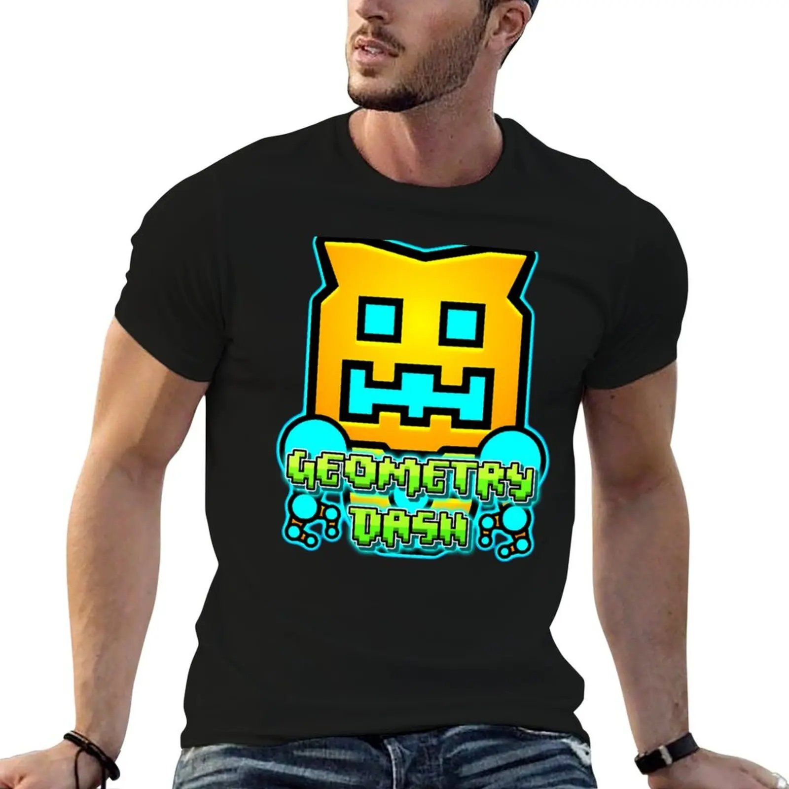 

Geometry Dash T-Shirt man t shirts cotton cotton tshirt 100% T-Shirt