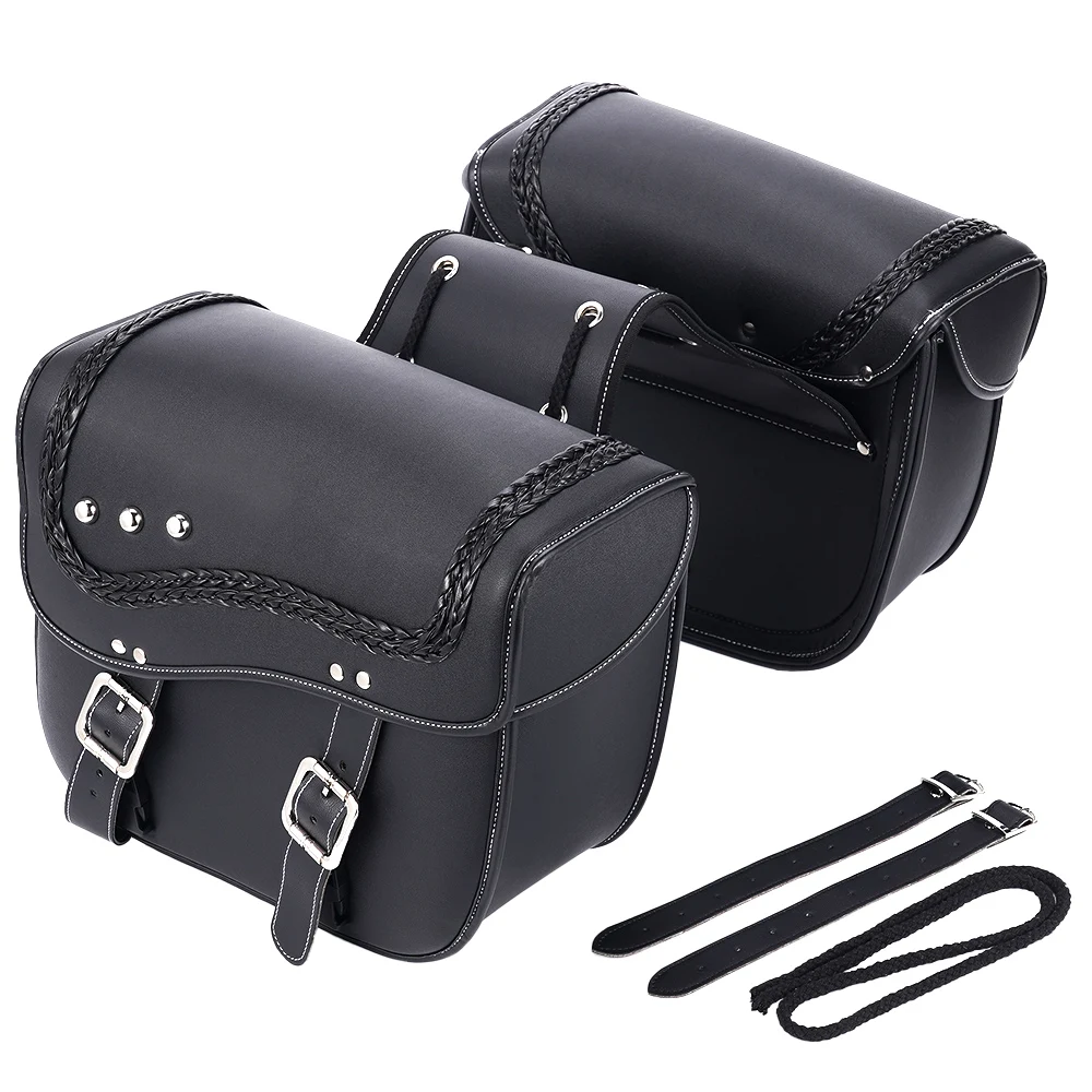A Pair Motorcycle Saddlebag 35.5x15x28.6cm Side Storage Luggage Bag Tool Pannier Saddle Bag Waterproof For Suzuki/Yamaha/Honda