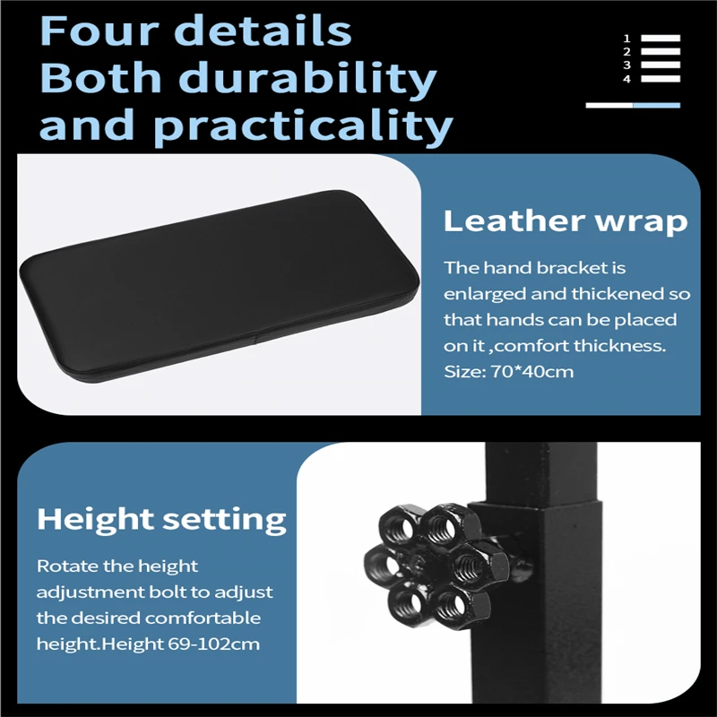 Oversize Pad Heavy Quality Stainless Steel Tattoo Adjustable Arm Rest Leg Rest Tattoo Tripod Stand Arm Sponge Pad Tripod Stand