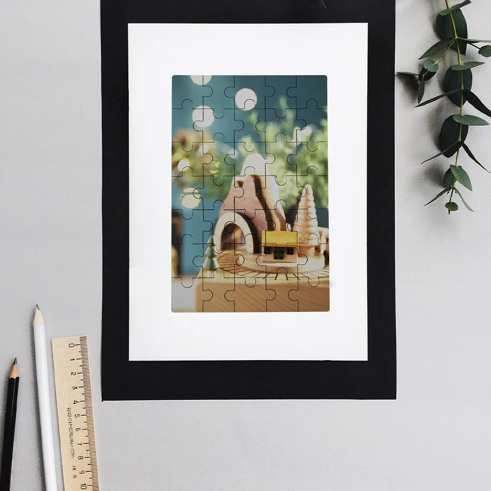 8 szt. Puste Elementy Puzzle do Sublimacji Termotransferowej Prostokątne Drewniane Puzzle DIY Rękodzieło Gra Rodzinna dla Dzieci Sublimacja