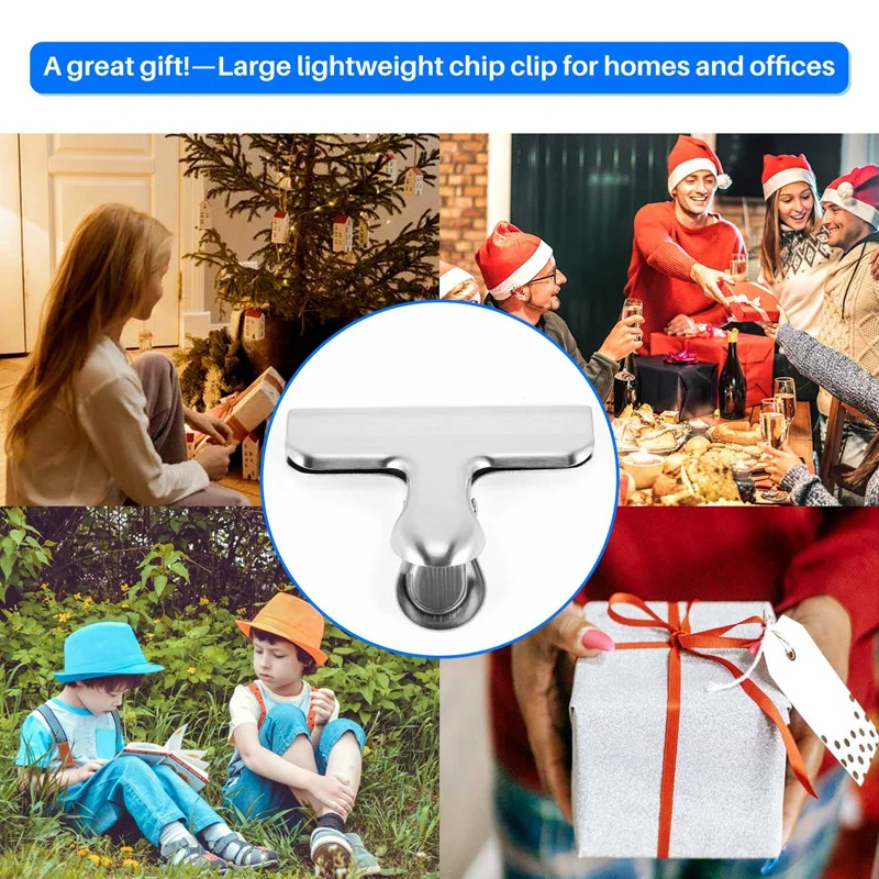 8Piece Silver Chip Clips Large Clips Food Clip Kitchen Clips For Food Packages For Snack