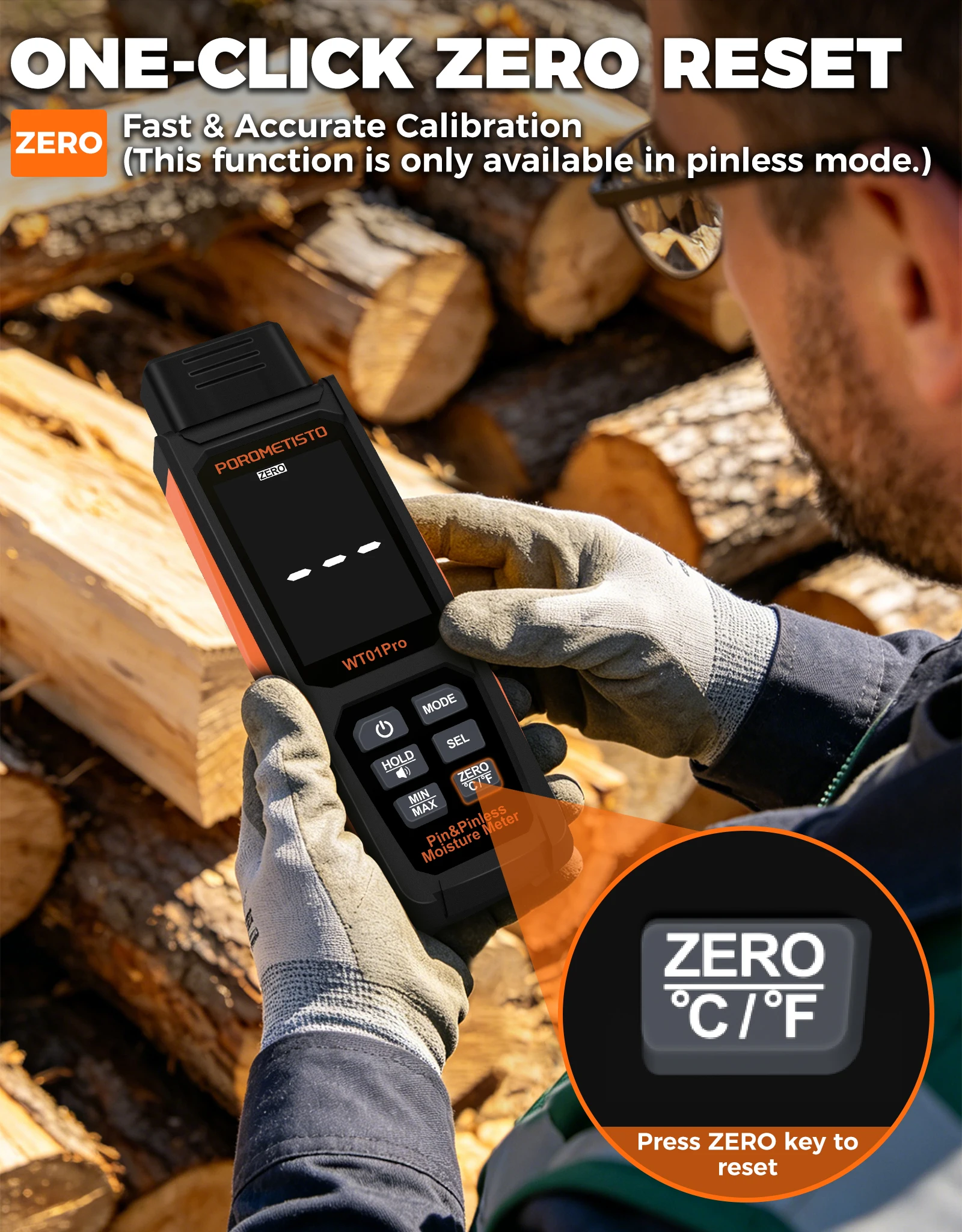 Neues 2-in-1 Digitales Holzfeuchtemessgerät mit und ohne Stifte, 0~99,9% Feuchtigkeitsmesser, Holzfeuchtigkeitsdetektor, Hygrometer für Holz und Beton – Detail 6