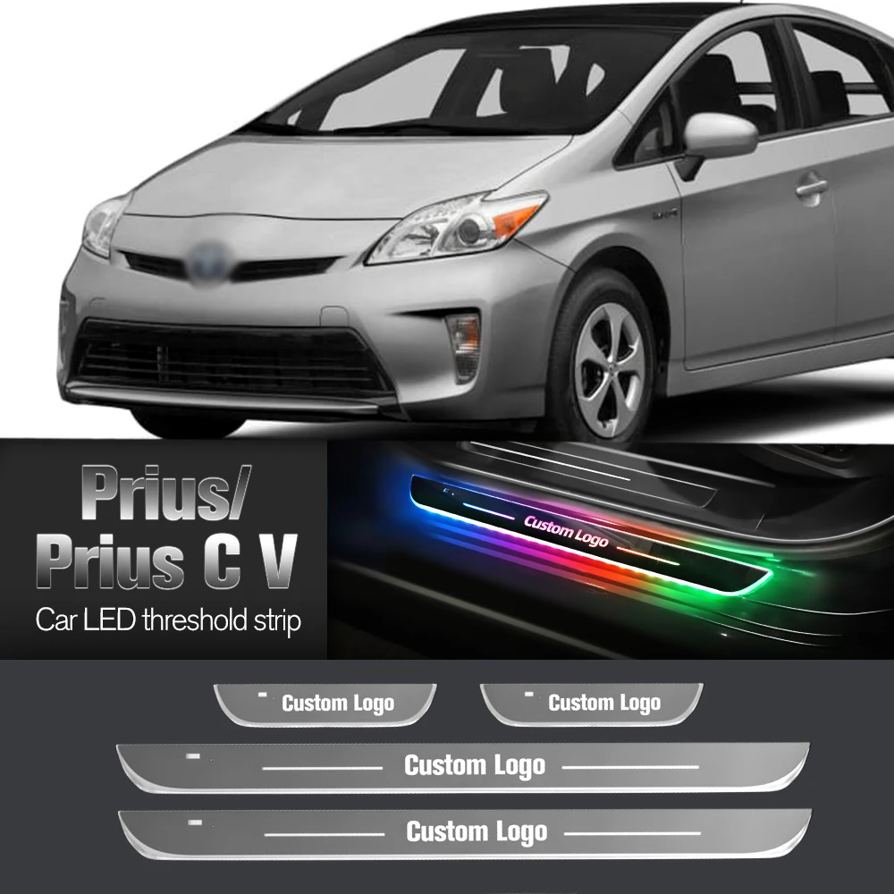 

Car Door Sill Light For Toyota Prius C V 2003-2022 2004 2009 Customized Logo LED Welcome Threshold Pedal Lamp Accessories