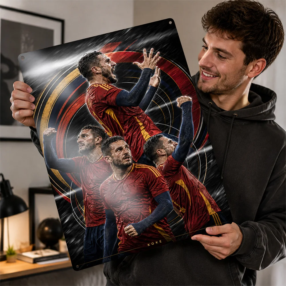 Koke Football Textured Poster Personalized Aluminum Metal Sign Club Legacy Style Wall Art Perfect For Dedicated Fans In Office