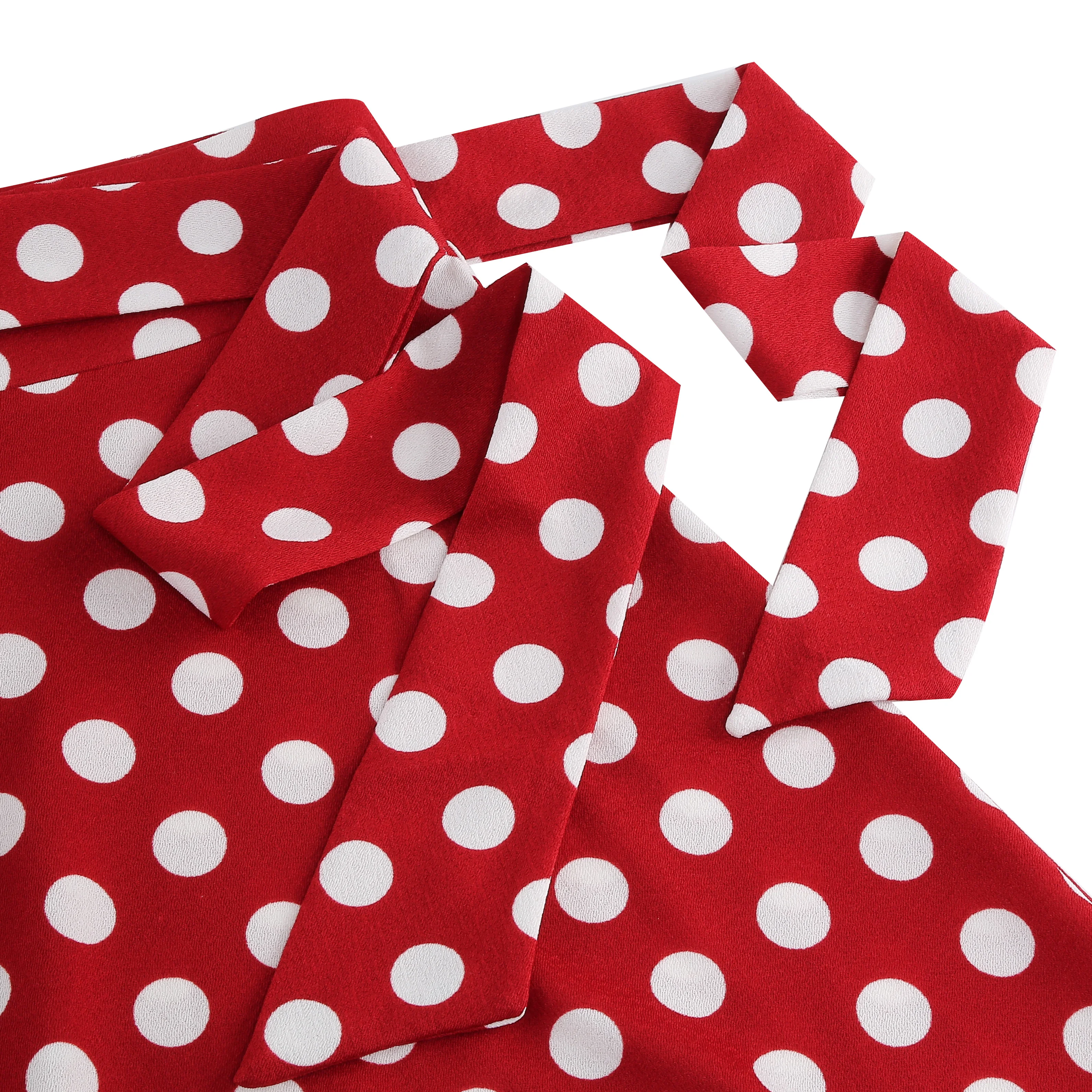 تنورة نسائية ريترو بولكا دوت زهرية على شكل حرف A مع حزام وتنورة مطبوعة، متعددة الاستخدامات