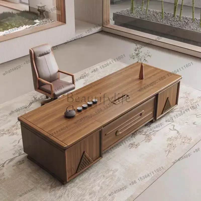 LJY Strong Big Executive Office Desk Desktop Modern Luxury Adjustable Computer Desks Gaming Study Bureau Tafel Work Station Tabl