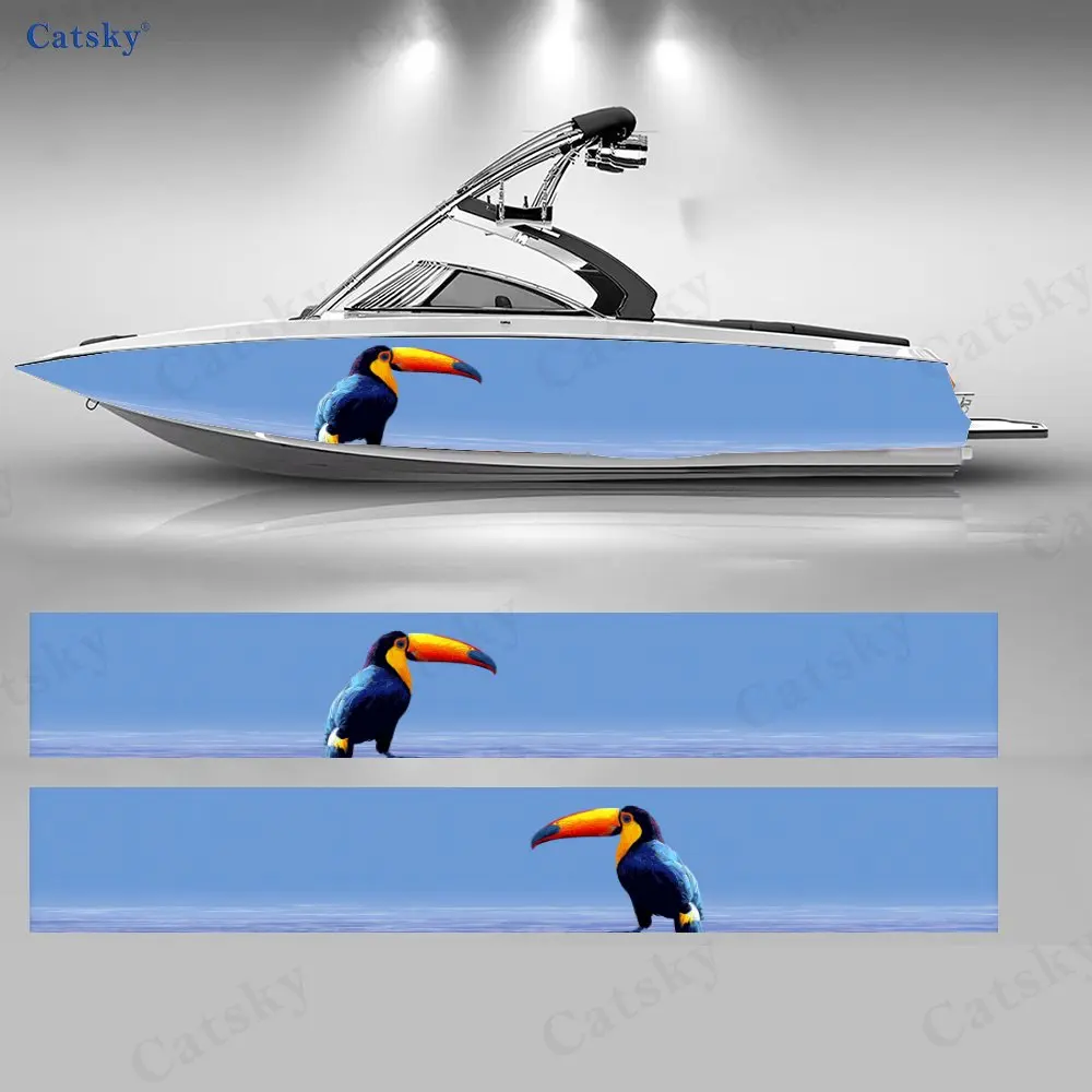 

Наклейки Tropical Spirit Bird Boat, водонепроницаемые и прочные виниловые наклейки из ПВХ для рыболовных лодок, прочный и стильный дизайн