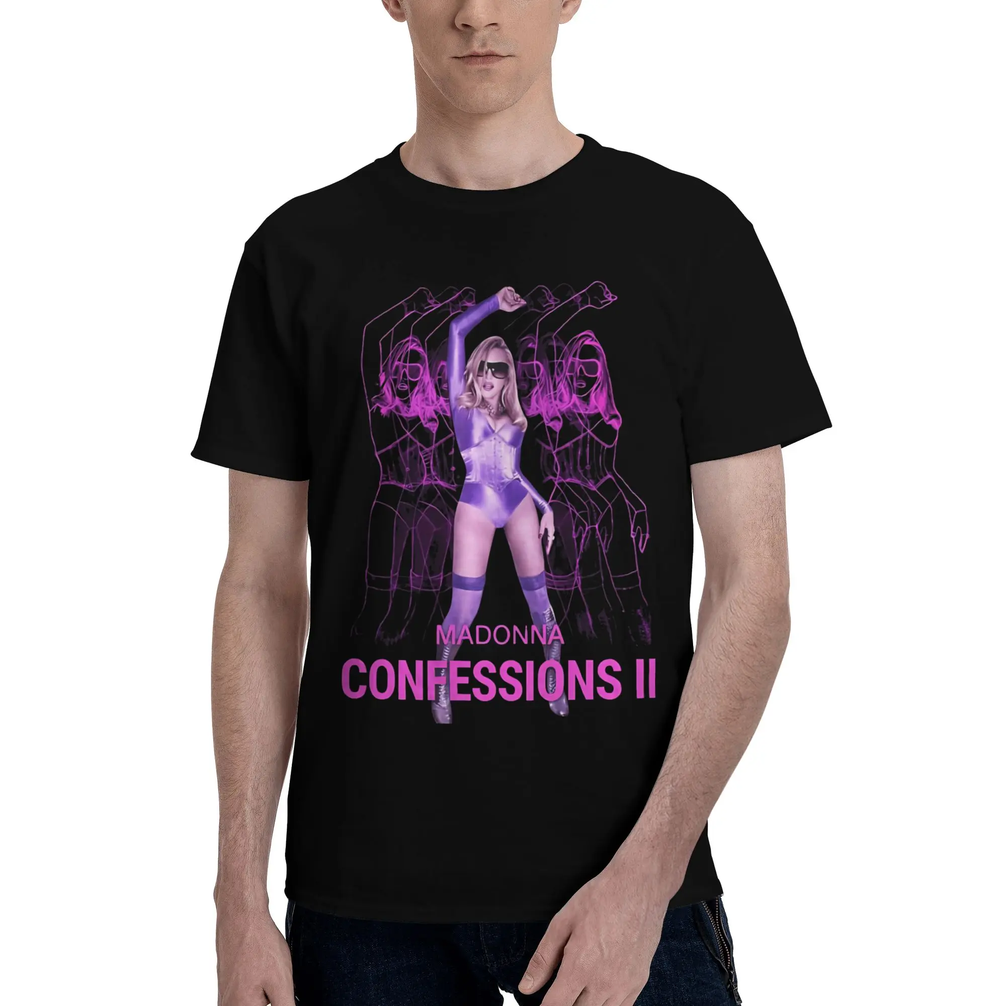 Madonnas CONFESSIONS II Tour 2026  Accessories Unisex T Shirts Cotton Tee Graphic Print  T-shirt Clothing