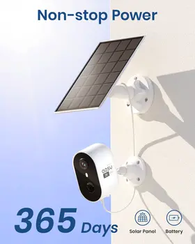AOSU 2K Solar Security Cameras Wireless Outdoor, Solar Outside Camera for Home Security, WiFi Camera with Color Night Vision, PI 2
