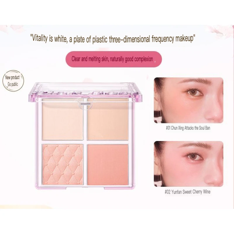 Pink Four-color Blush With A Matte And Long-lasting Satin Finish, Versatile For Students