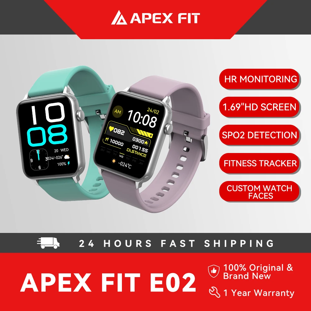 

Apex Fit Fashion 1,69-дюймовые спортивные часы с фитнес-трекером, квадратные умные часы IP68, водонепроницаемые умные часы