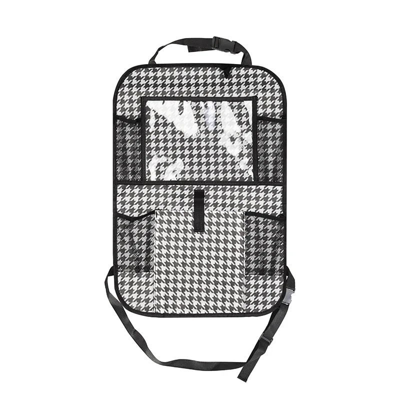 منظم تخزين المقعد الخلفي للسيارة للأطفال ، حصيرة مضادة للركل ، واقي المقعد الخلفي مع شاشة تعمل باللمس ، حامل الكمبيوتر اللوحي ، إكسسوارات السفر للسيارات