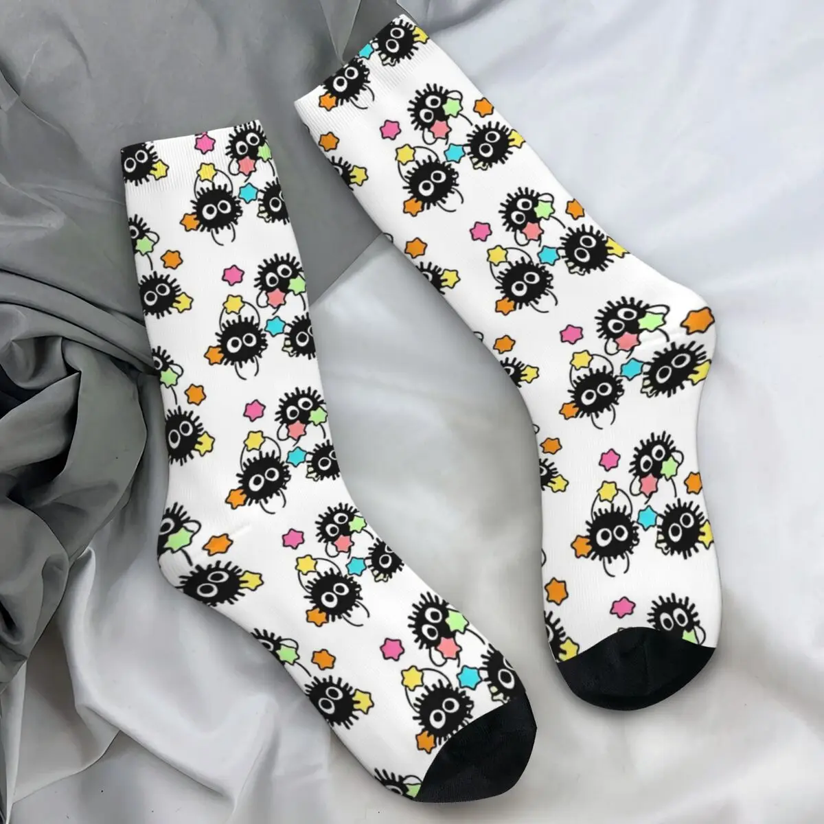 Soot Studio Stockings Soot Sprite Graphic Harajuku Socks Autumn Anti-Slip Socks Adults Men Cycling Soft Socks