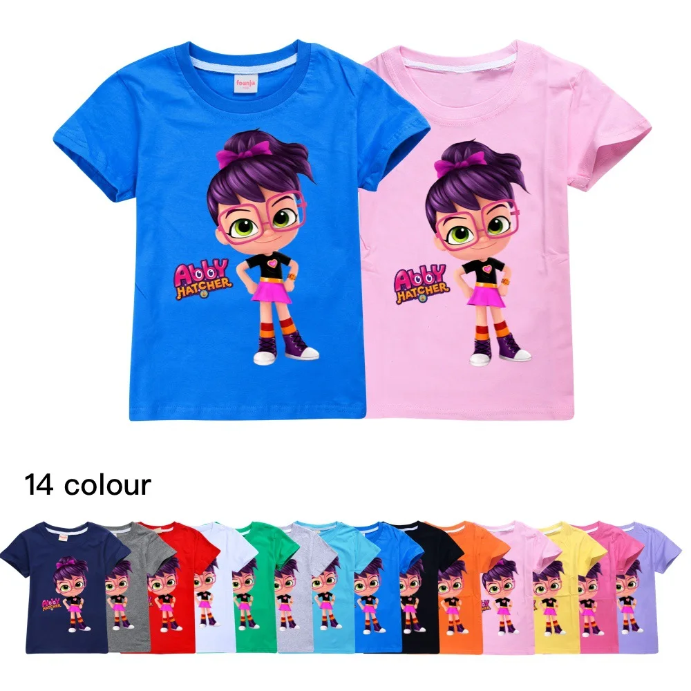 New Kids Abby Hatcher Cosplay Costume Cartoon Short-Sleeve T-shirt Boys Girls Summer Tops Cute Tee for Baby Fashion Outfit