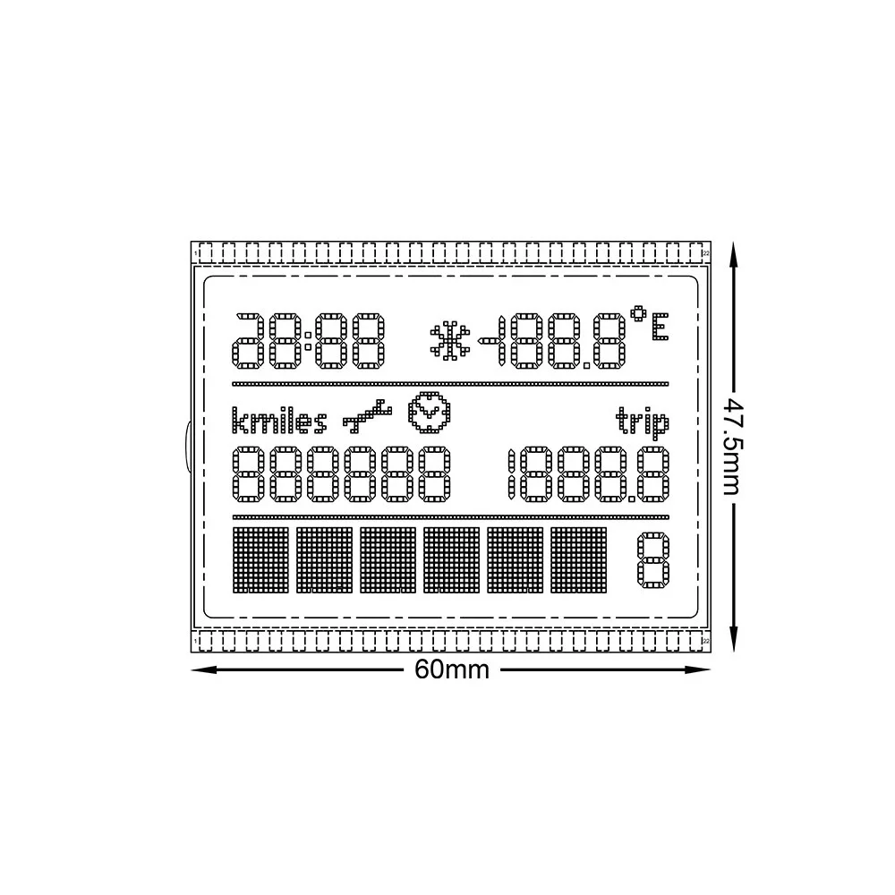LCD-Display für VW Golf, Passat und Skoda VDO Instrumentencluster der niedrigeren Ausstattung – Detail 4